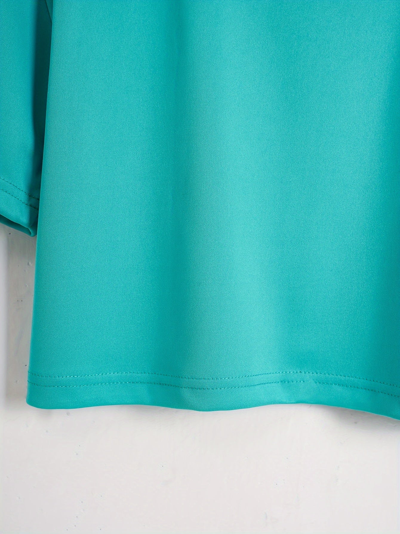 Women'S Casual Crew Neck Short Sleeve T-Shirt - Light Blue with White Graphic Print, Soft Polyester Blend, Summer Essential for Casual Attire, Ladies T Shirts