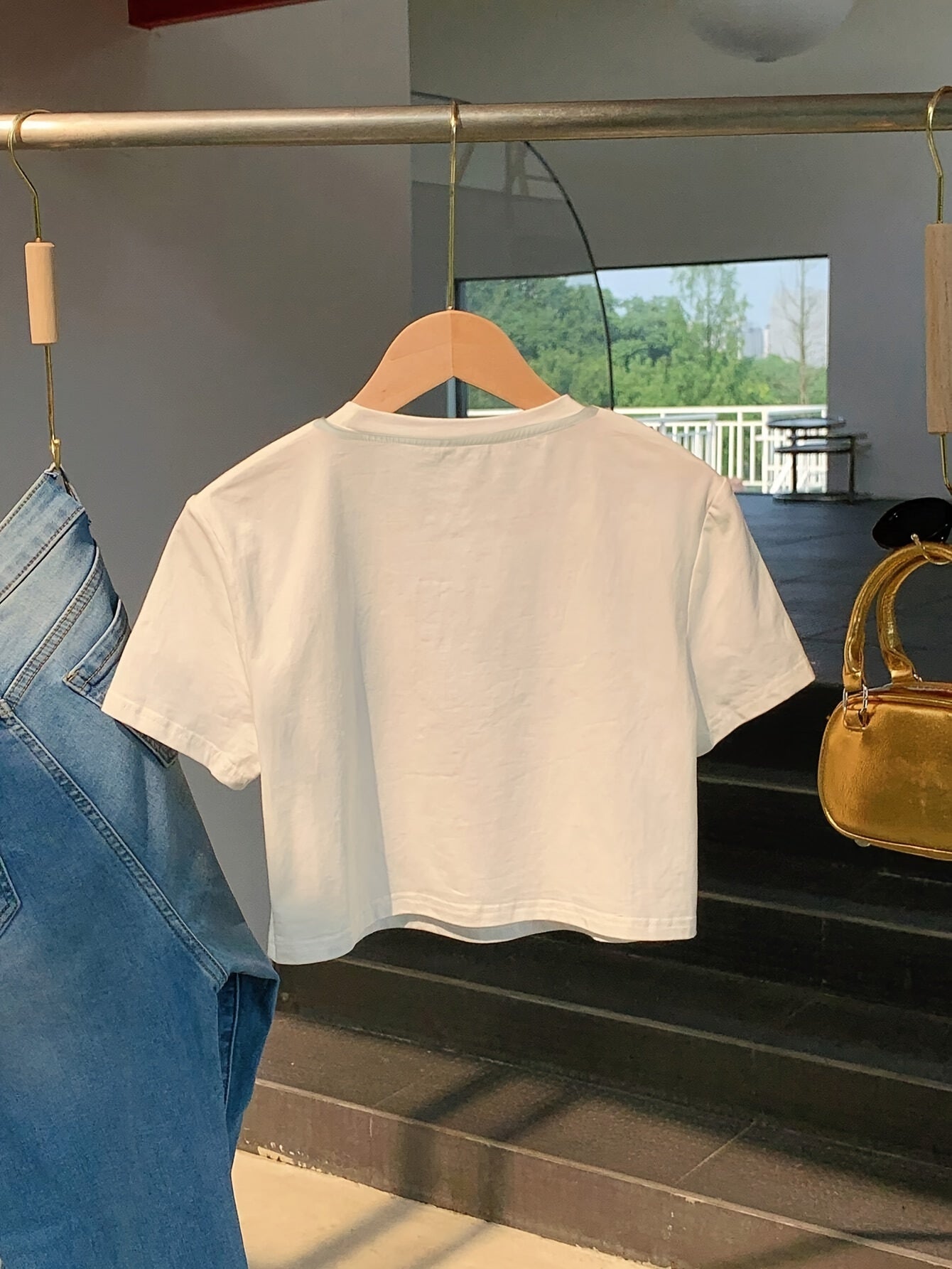 Women'S Y2K Style "Adulting" Printed T-Shirt, Polyester 100% Knit Fabric, Short Sleeve Crew Neck, Skinny Fit, Geometric Pattern, Applique Detail, Spring/Summer Casual Top