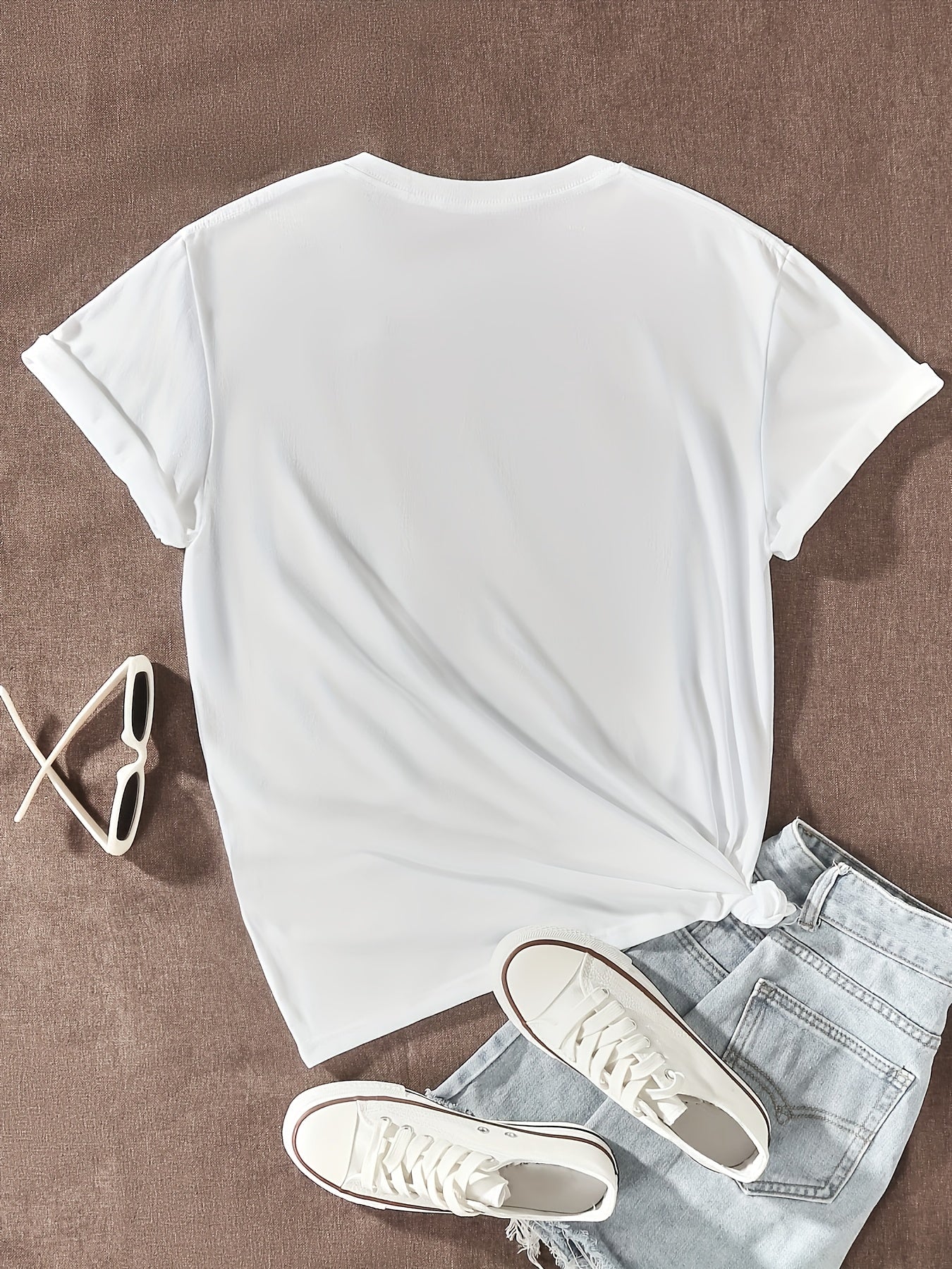Women's Retro Graphic Short Sleeve T-Shirt - Sunday Morning Food Print, Breathable Semi-Sheer Fabric, Round Neck Casual Top for Summer, Machine Washable, Vintage T Shirts, Everyday Comfort Tee, Foodthemed Design, Soft Texture Shirt