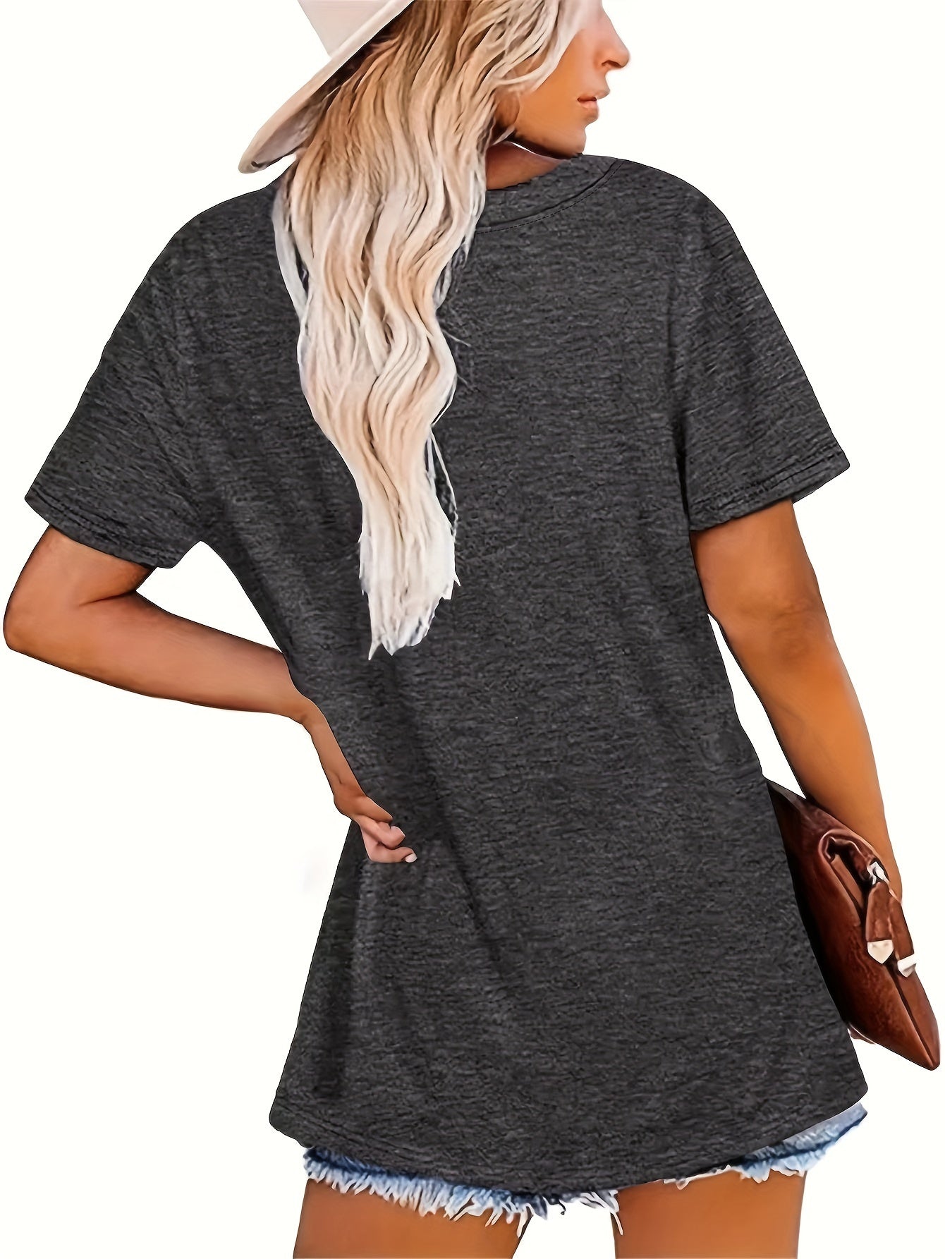 Funny Cat Print Crew Neck T-shirt, Casual Short Sleeve Top For Spring & Summer, Women's Clothing