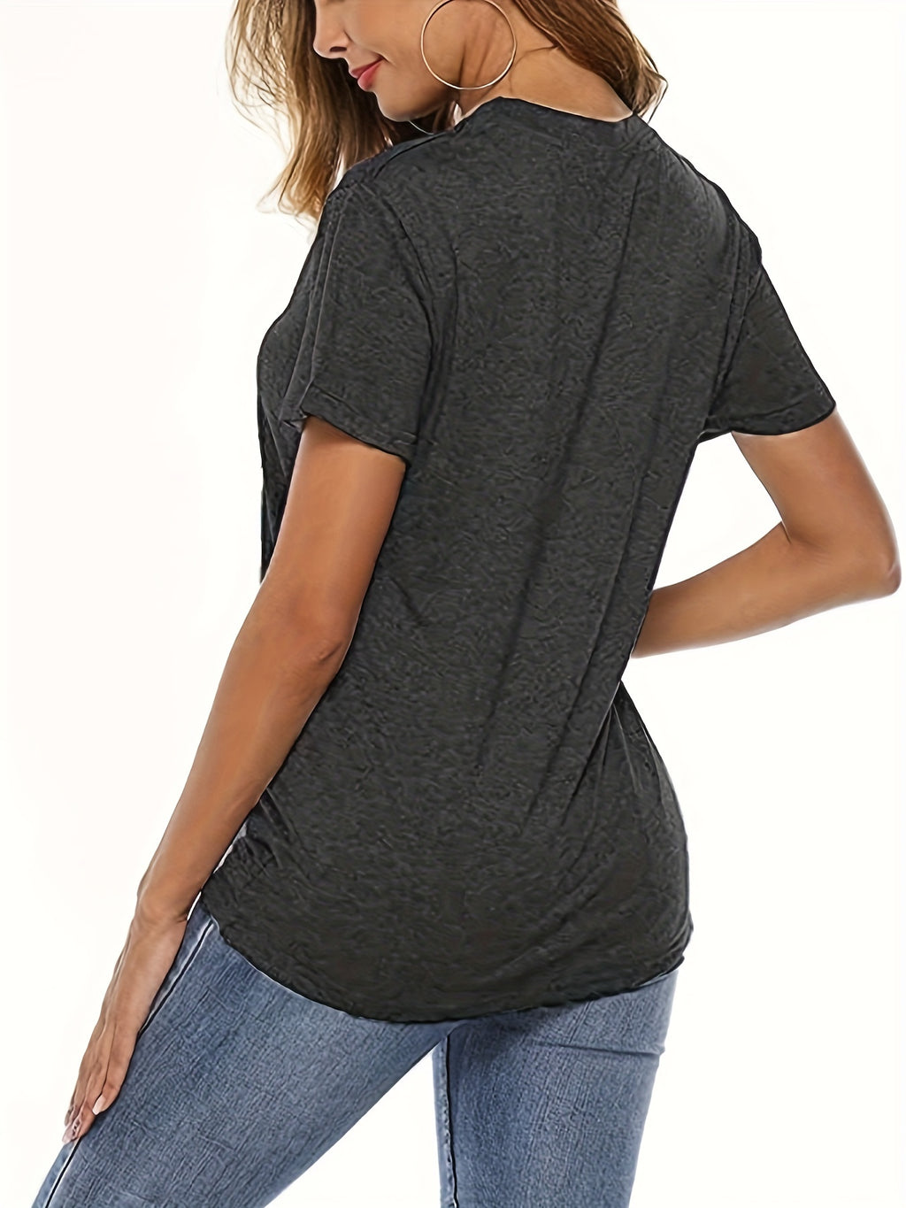 Womens Trendy Graphic Letter Tee - Fashionable Prints, Comfortable Crew Neck, Lightweight Short Sleeves - A Must-Have Casual Wardrobe Staple