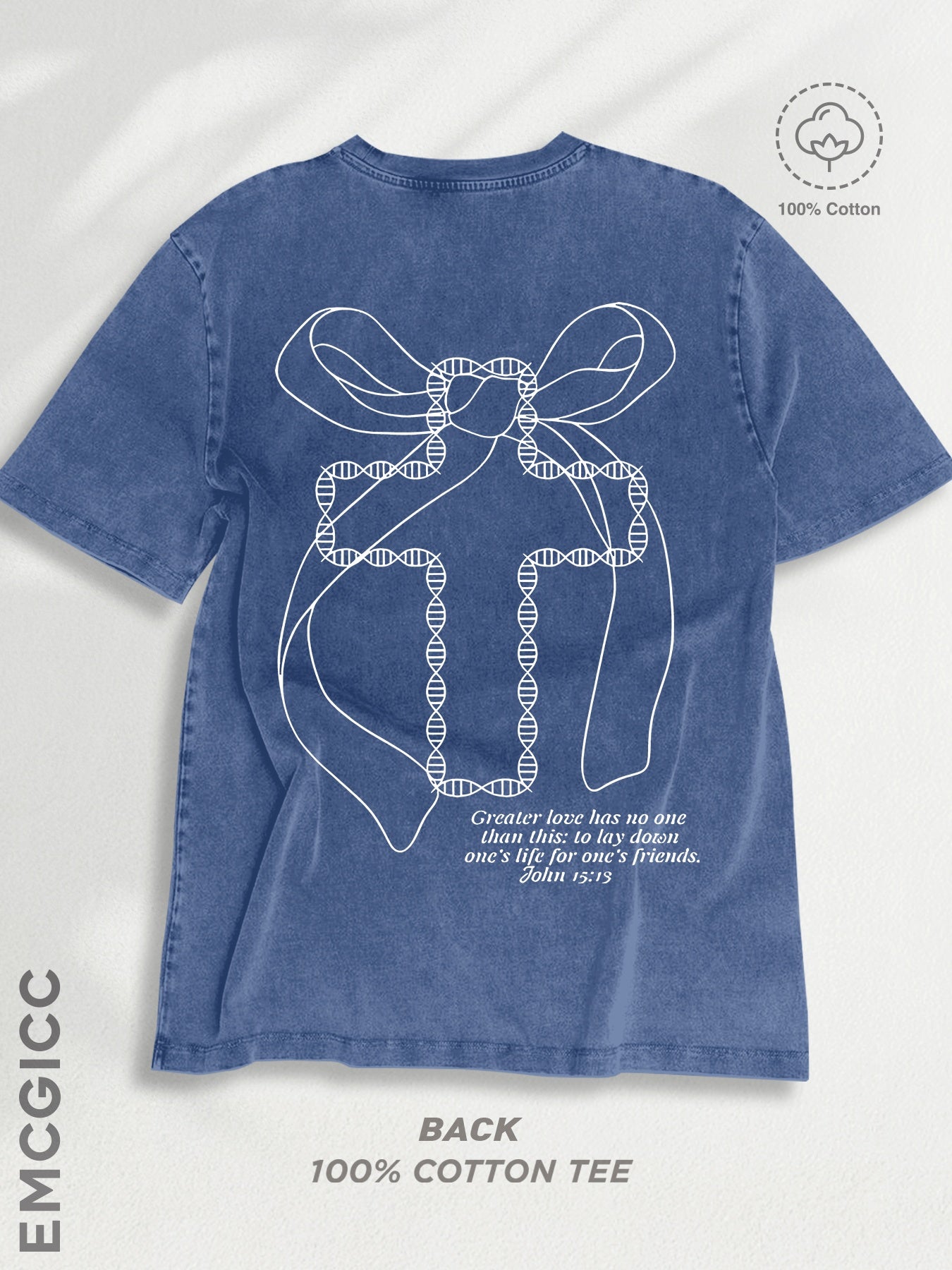 Women'S Beige T-Shirt - "No Greater Love" Bible Verse - Soft Breathable 100% Loose Fit Tee - Minimalist Everyday & Special Occasion Top - Casual Streetwear Gift for Women, Ladies T Shirts, Retro Distressed Design, Comfortable Fabric, Street Style,